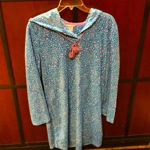 Women’s Blue long Sleeve Sleepshirt with Hood (Damaged)